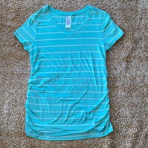 Mint Green and White Striped Maternity Top